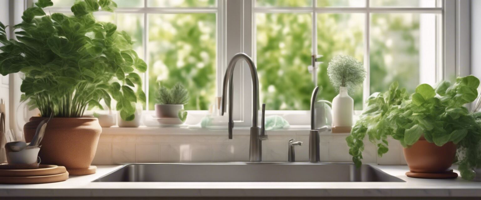 Eco-friendly kitchen with natural cleaning products