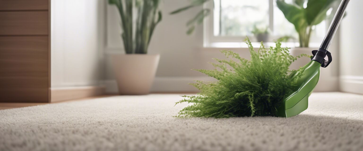 Natural carpet cleaner on a clean carpet