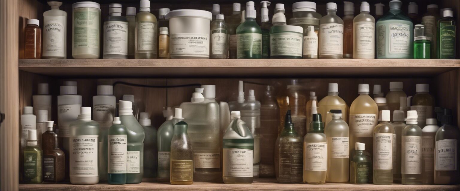 Organized cleaning supply cabinet