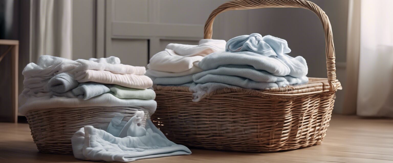 Basket of freshly washed baby clothes